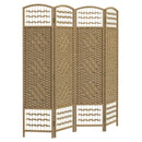 HOMCOM 4 Panel Folding Room Divider, Freestanding Privacy Screen, Natural