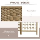 HOMCOM 4 Panel Folding Room Divider, Freestanding Privacy Screen, Natural