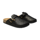 Closed-Toe Slip-On Mules Sandals - Black Shimmer