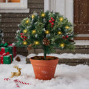 Lifeideas 1 Pack Artificial Pre-Lit Christmas Planter Bushes Decoration