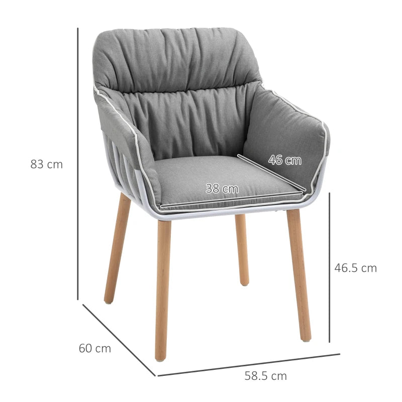 HOMCOM Contrast Piped Accent Chair - Grey