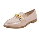 Casual Closed Toe Slip-on Chain Loafers with Low Heel