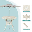 Breeins Vintage Cast Aluminum Garden Table - Off White