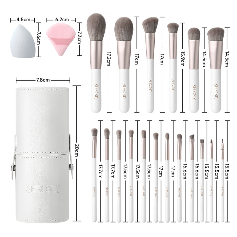 Livingandhome Professional Makeup Brush Set 18 Pcs For Foundation Powder Concealers Eye Shadows Blush
