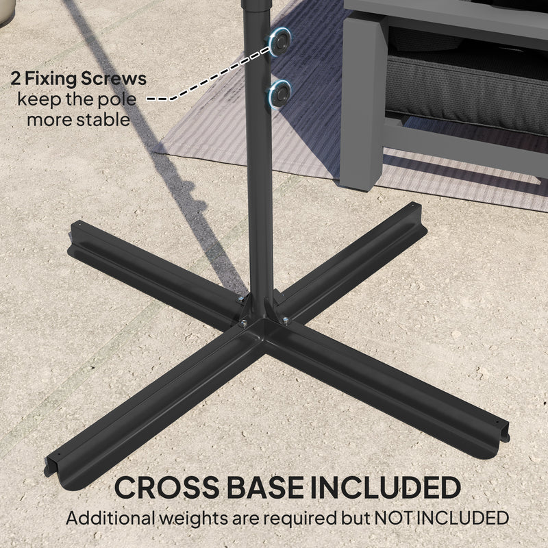 Outsunny 2.5M Offset Roma Patio Umbrella W/ 360° Rotation