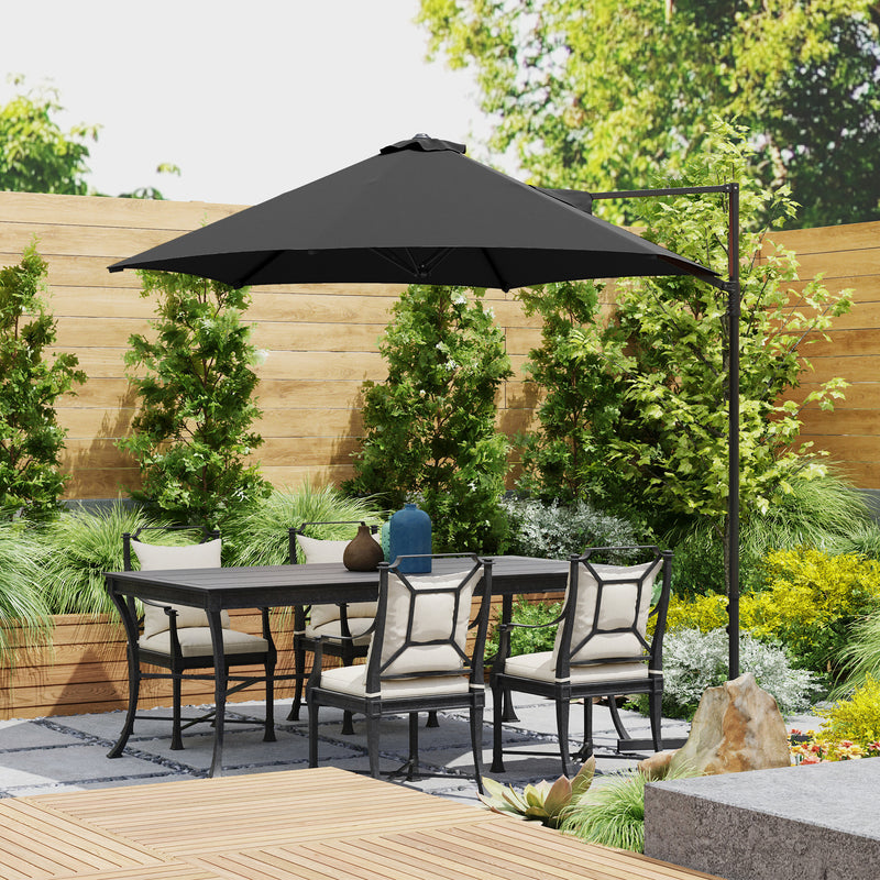 Outsunny 2.5M Offset Roma Patio Umbrella W/ 360° Rotation