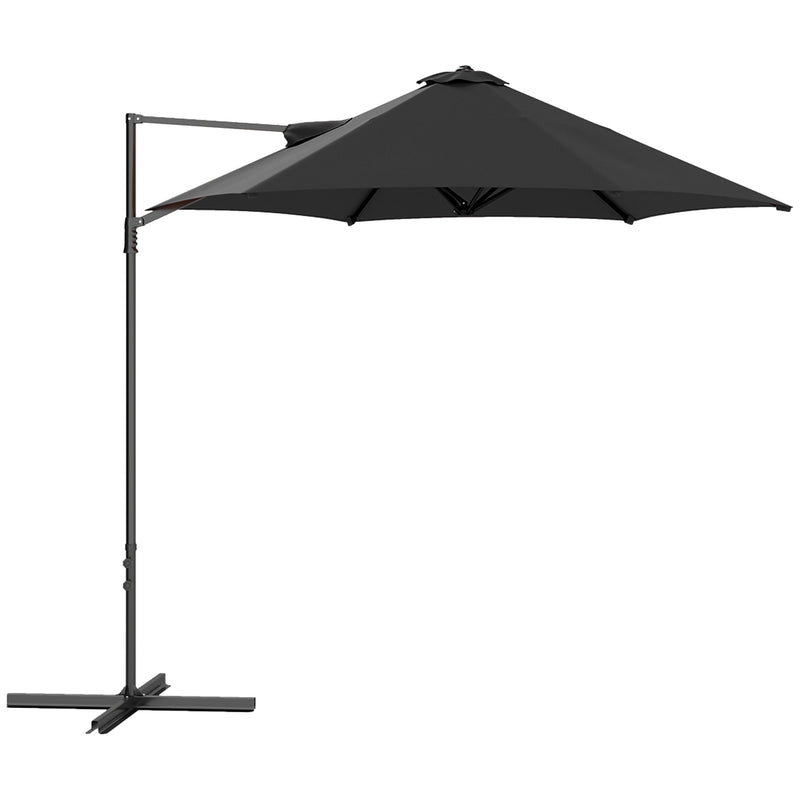 Outsunny 2.5M Offset Roma Patio Umbrella W/ 360° Rotation