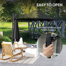 Outsunny 2.5M Offset Roma Patio Umbrella W/ 360° Rotation
