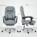 HOMCOM Office Chair, Computer Desk Chair With Spring Cushion, Grey