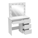 Livingandhome Dressing Table with Four Drawers and Mirror