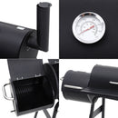 Portable Outdoor Charcoal BBQ Grill With Offset Smoker