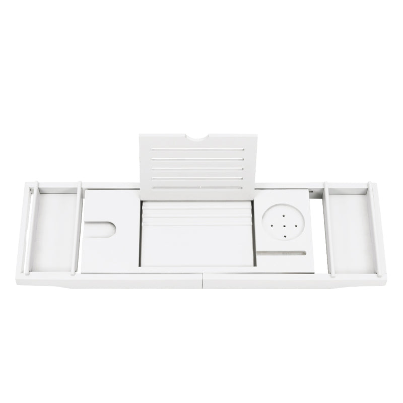 Lifeideas Rustic Expandable Bamboo Wooden Bathtub Caddy Tray