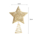 Lifeideas Golden Glitter Star Christmas Tree Topper for Home Decor