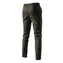 Brown Cotton Twill Straight Leg Trousers