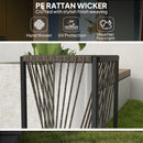 Outsunny Rattan Solar Floor Lamp, Auto On/Off LED Garden Lights, Grey