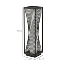 Outsunny Rattan Solar Floor Lamp, Auto On/Off LED Garden Lights, Grey