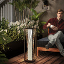 Outsunny Rattan Solar Floor Lamp, Auto On/Off LED Garden Lights, Grey