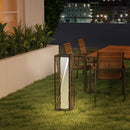 Outsunny Rattan Solar Floor Lamp, Auto On/Off LED Garden Lights, Grey
