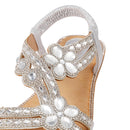 T-Strap Flat Summer Sandals - Silver