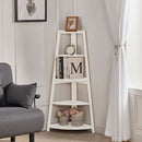 Livingandhome Modern 5-Tier Wooden Ladder Corner Bookshelf Home Display Shelf Unit
