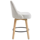 Livingandhome Set of 2 Swivel Bar Stools with Wooden Legs and Round Footrest