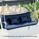 Outsunny Outdoor Seat Cushions Back Cushion with 2 Pillows, Seat Pads