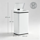 HOMCOM Kitchen Bin with Fast Motion Sensor, 50L Stainless Steel Sensor Bin