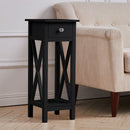 Cottonfy UK Wooden One Drawer Bedside Table