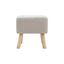 Livingandhome Linen Fabric Padded Wooden Leg Footstool