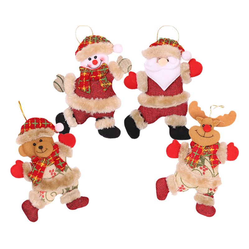 Lifeideas 4-Piece Christmas Tree Ornament Set â?? Snowman, Santa, Elk & Bear