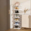 Livingandhome 6-Tier Transparent Foldable Shoe Storage Box