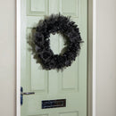 50cm Plain Black Tipped Hanging Christmas & Halloween Artificial Wreath