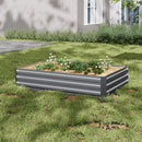 Livingandhome Galvanized Steel Square Raised Garden Bed Planter Box