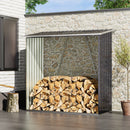 Breeins Garden Outdoor Metal Firewood Log Storage Shed