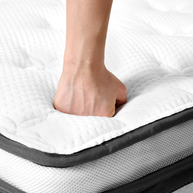 Livingandhome 11Inch Double Mattress Wavy Foam Pocket Spring Hybrid Mattress