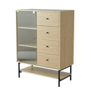 Livingandhome Rustic Wooden Multi-Drawer Storage Cabinet