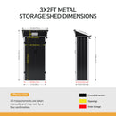 Breeins 3x2FT Outdoor Metal Garden Storage Shed