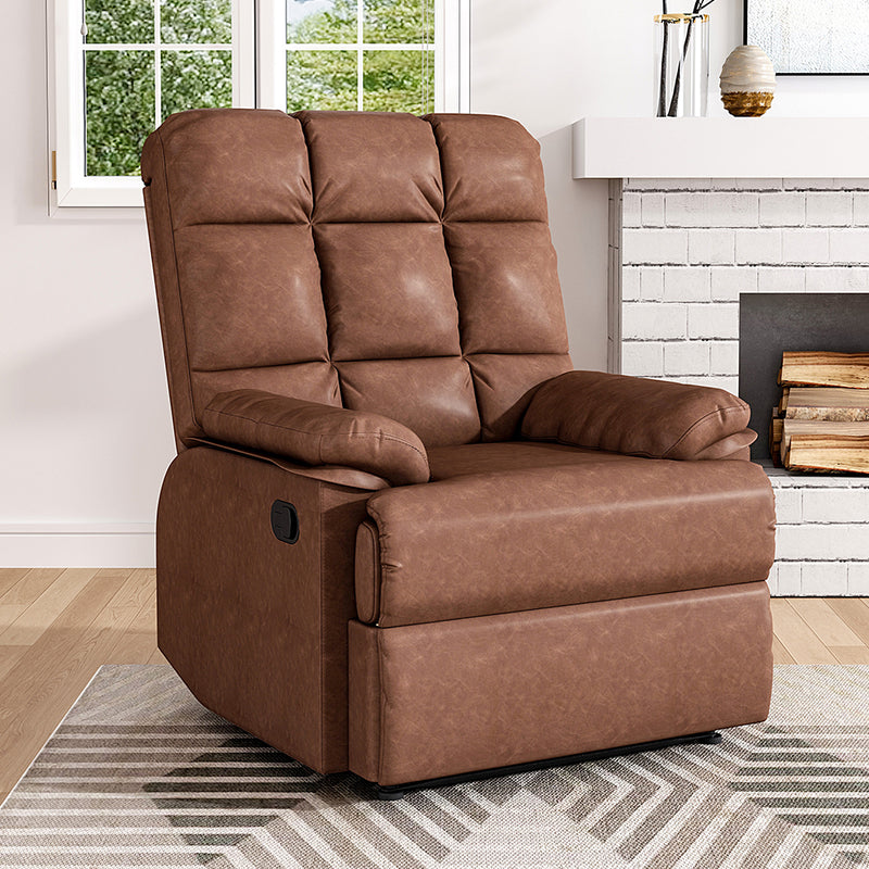 Livingandhome Upholstered Faux Leather Recliner Chair