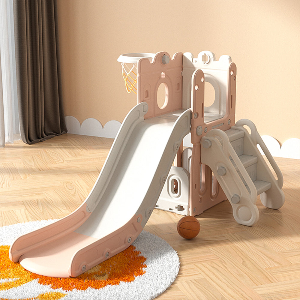 Kidkid Kids Playset With Slide Basket Hoop