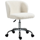 HOMCOM Office Chair, Swivel Chair with Adjustable Height and Wheels, White