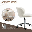 HOMCOM Office Chair, Swivel Chair with Adjustable Height and Wheels, White