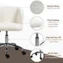 HOMCOM Office Chair, Swivel Chair with Adjustable Height and Wheels, White