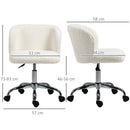 HOMCOM Office Chair, Swivel Chair with Adjustable Height and Wheels, White