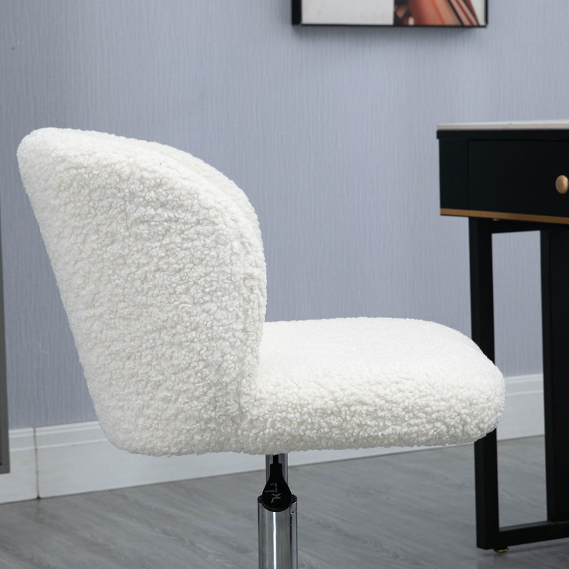 HOMCOM Office Chair, Swivel Chair with Adjustable Height and Wheels, White
