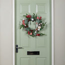 40cm Candy Swirls Christmas Wreath with Pinecones Red Berries and Candy Canes