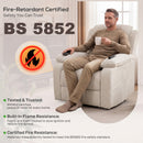 HOMCOM Power Recliner Chair with Massage and Heat, Spring Seat, Cream White