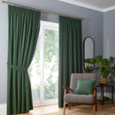 Fusion Dijon Pencil Pleat Curtains in Bottle Green
