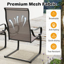 Patio Outdoor C-Spring Dining High-Back Chairs Set Of 2-Grey