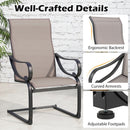 Patio Outdoor C-Spring Dining High-Back Chairs Set Of 2-Grey