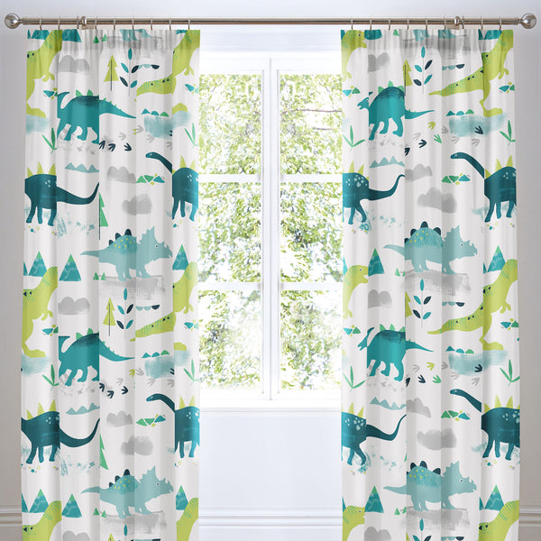 Bedlam Dino Pencil Pleat Curtains in Multi